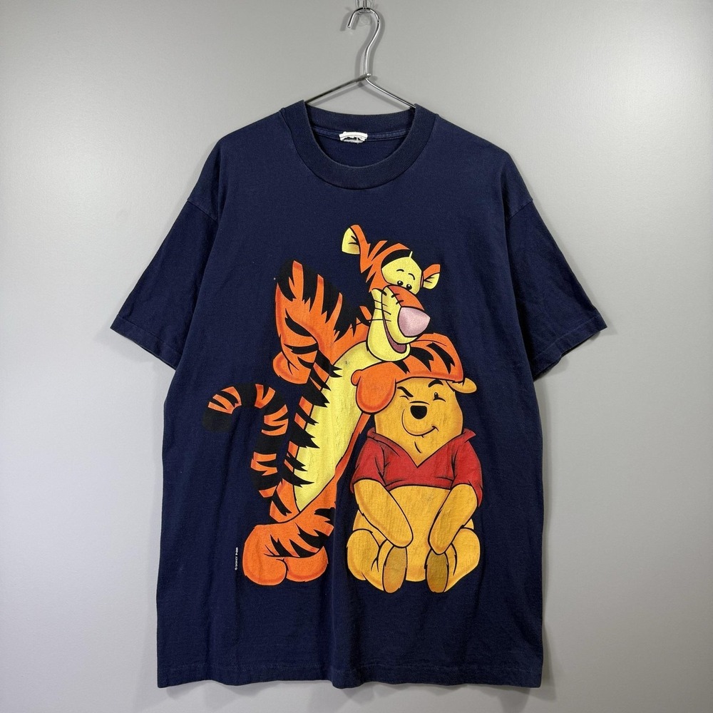 Disney Winnie The Pooh Tigger Shirt Mens XL Blue Graphic Cartoon T-Shirt